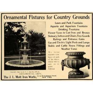  1906 Ad Ornamental FIxtures Garden J L Mott Iron Works 