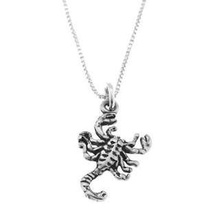   Sterling Silver One Sided Scorpion Insect Necklace Jewelry