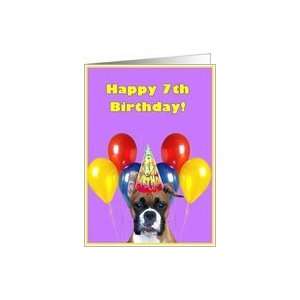  Happy 7th Birthday Boxer dog Card Toys & Games