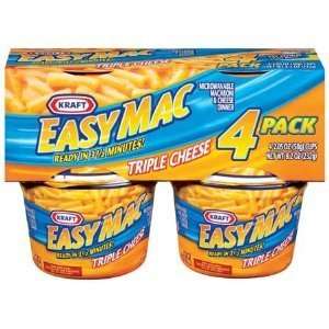 Easy Mac Triple Cheese (2.05 ounce Each), 4 count Cups (Pack of 3 