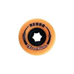  Retro Freeride Orange Longboard Wheels   72mm 86a (Set of 