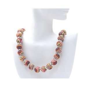  Macy Collection Retired Large Bead Necklace with Swarovski 