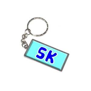 5K Running Blue   New Keychain Ring