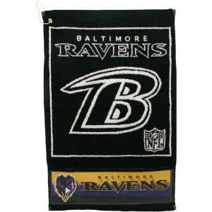  Baltimore Ravens Black Woven Jacquard Golf Towel: Sports 