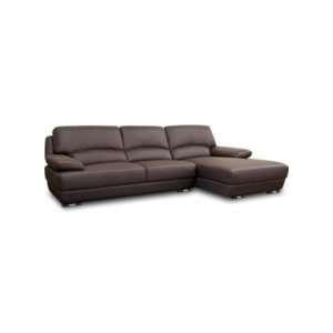 Baxton Studio Euclid Leather Modern Sectional Sofa, Brown:  