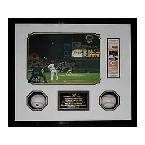  Autographed Barry Bonds Ball   Jake Peavy Shadowbox 