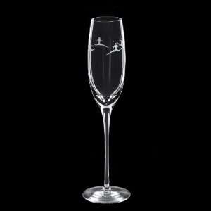 Grehom Crystal Champagne Glass   Tribal (Set of 2); Hand Etched; Mouth 