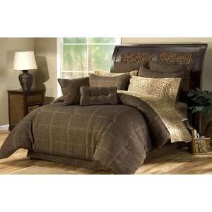 8pc Bartley Chocolate Bed in a Bag Comforter Set   with Sheet Set 