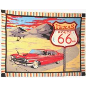  56 Wide Fleece Throw Route 66 Fabric By The Panel Arts 
