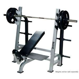   STS Olympic Incline Bench with Gun racks   Silver