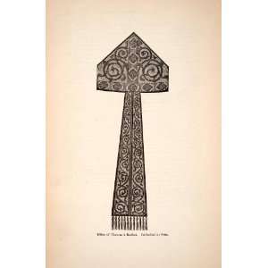   Saint Thomas Canterbury Becket Hat   Original In Text Wood Engraving