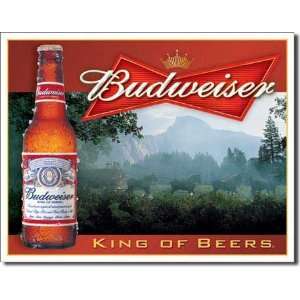 Tin Sign Budweiser   King of Beers by unknown. Size 12.50 X 16.00 Art 