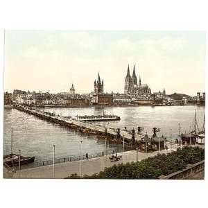 Photochrom Reprint of General view, Cologne, the Rhine, Germany