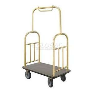  Ball Top Bellman Cart 40x25 Satin Brass Gray Carpet, 4 