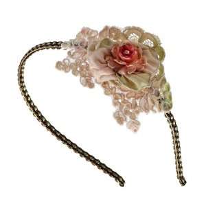  Beautiful Michal Negrin Lace Tiara Embellished with Large Fabric 
