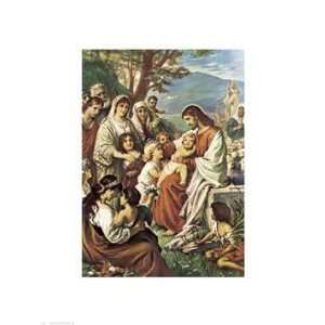  Jesus Blessing the Children by Bernard Plockhorst. Size 7 