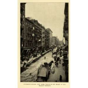  1908 Print Elizabeth Street View New York Italian District 