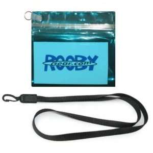  Waterproof Wallet Teal 2 Pocket Black Lanyard Sports 