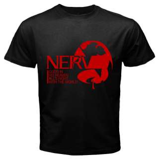 NERV Anime Logo Neon Genesis Evangelion Black T Shirt  