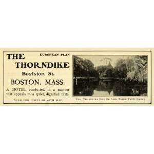  1901 Ad Thorndike Hotel Lodging Boylston Street Boston 