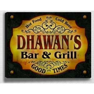  Dhawans Bar & Grill 14 x 11 Collectible Stretched 