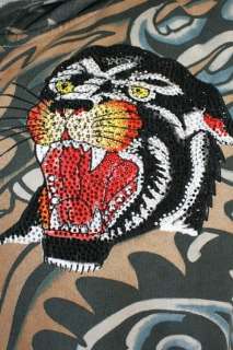 100% Auth Ed Hardy Panther Head Hoodie Jacket XL  