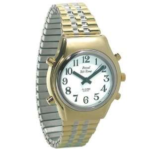   Royal Tel Time Bi Color Talking Watch with White Dial Expansion Band