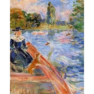   painting name Boating on the Lake, by Morisot Berthe