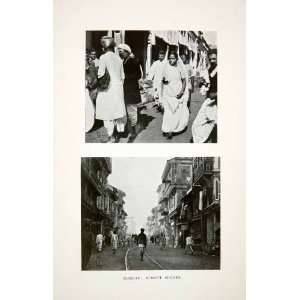  1907 Print Asia India Mumbai Bombay Maharashtra Sari 