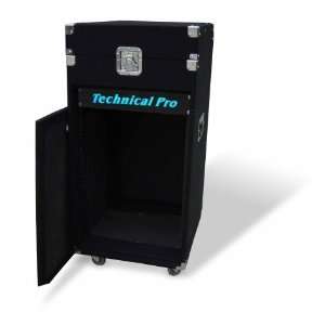  Technical Pro RK16U Carpeted 16U Rack & Top Loading Mixer 