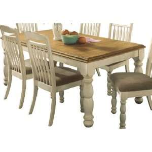  Cottage White/Honey Dining Room Extension Table: Furniture 
