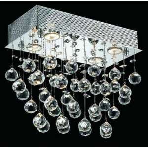   Light LED Ceiling or Flush Mount in Chrome Crystal Trim Royal Cut