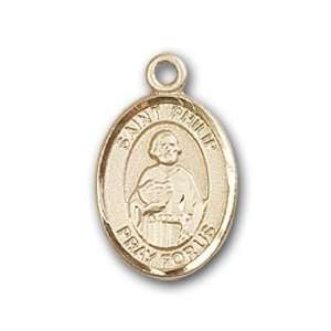   Badge Medal with St. Philip the Apostle Charm and Polished Pin Brooch