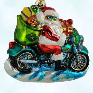  Harley Davidson Motorcycles, In sunglasses rides motorcycle; gift bag