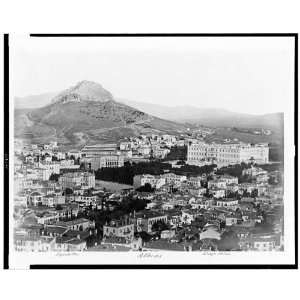   Athens,Royal Palace and Mount Lycabettus,1850s,Greece