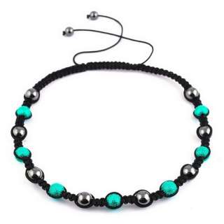 Western 1P Braid Chain Macrame Necklace DIY Disco Ball Hematite beads 