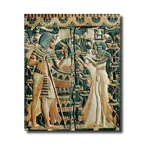  Plaque From The Lid Of A Coffer Showing Tutankhamun 
