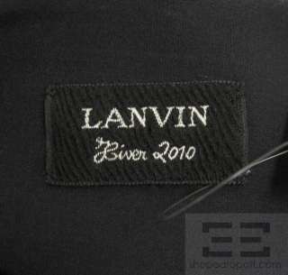 Lanvin Hiver 2010 Navy Wool Exposed Seam Cap Sleeve Dress Size 42 