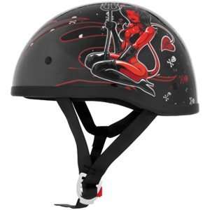  Skid Lid Hell on Wheels 1/2 Helmet Black 