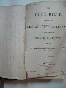 RARE VINTAGE HOLY BIBLE Antique Leather 1886 Miniature Personal Size 