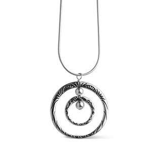 Sterling Silver Circle of Life Inspirational Gift Double Hoop Pendant 