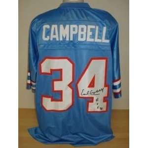 Earl Campbell Autographed Uniform   HOF 91 JSA   Autographed NFL 