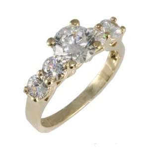  14k Yellow Gold, Moissanite Solitaire Engagement Ring (2ct 