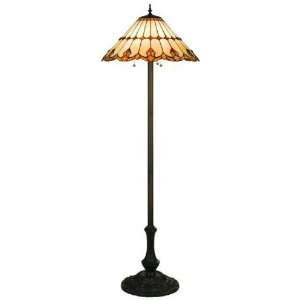  Nouveau Cone Tiffany Stained Glass Floor Lamp 63 Inches H 
