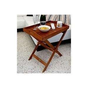  Teak Serving Tray with Stand (Teak honey brown oiled) (25 