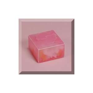     Small Hot Pink Frosted Flower Top PVC Box
