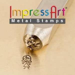  ImpressArt  7mm, Auntie Stick Figure Design Stamp