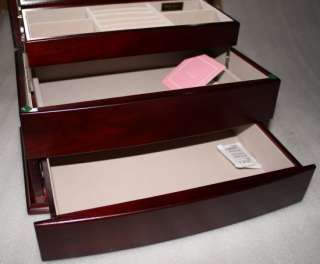NEW Mele Cherry Automatic Drawer Pop Up Tray Jewelry Box  
