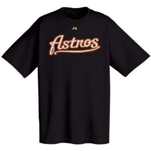 Houston Astros Official Wordmark Short Sleeve T Shirt, Black  