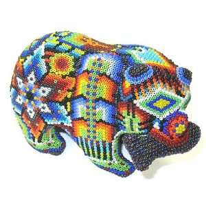  Bear ~ 5.25 Inch Huichol Bead Art